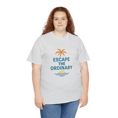 Escape the Ordinary T-Shirt – Tropical Palm Tree Shirt – Adventure Travel Unisex Tee – Summer Beach Shirt – Motivational Graphic Tee
