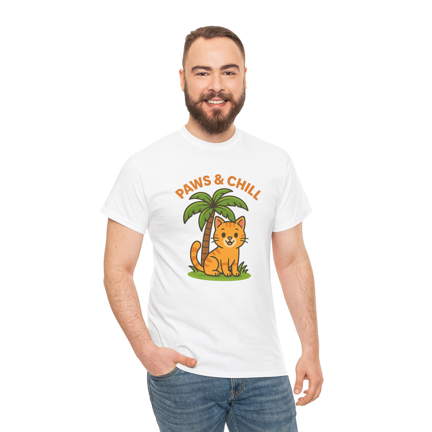 Paws & Chill Funny Cat T-Shirt – Cute Unisex Cat Lover Tee