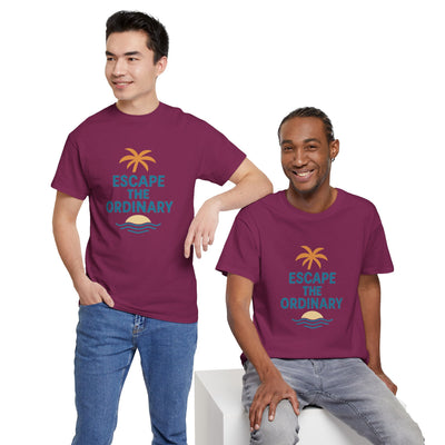Escape the Ordinary T-Shirt – Tropical Palm Tree Shirt – Adventure Travel Unisex Tee – Summer Beach Shirt – Motivational Graphic Tee
