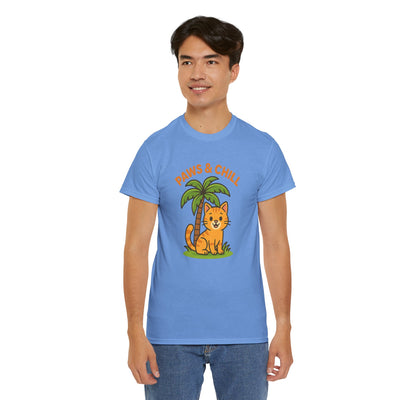 Paws & Chill Funny Cat T-Shirt – Cute Unisex Cat Lover Tee
