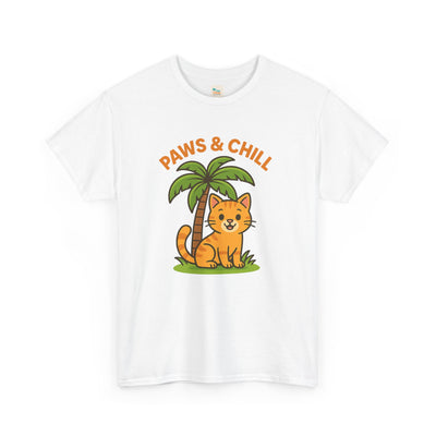Paws & Chill Funny Cat T-Shirt – Cute Unisex Cat Lover Tee