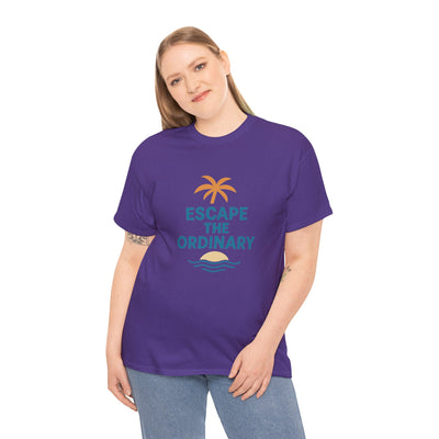 Escape the Ordinary T-Shirt – Tropical Palm Tree Shirt – Adventure Travel Unisex Tee – Summer Beach Shirt – Motivational Graphic Tee