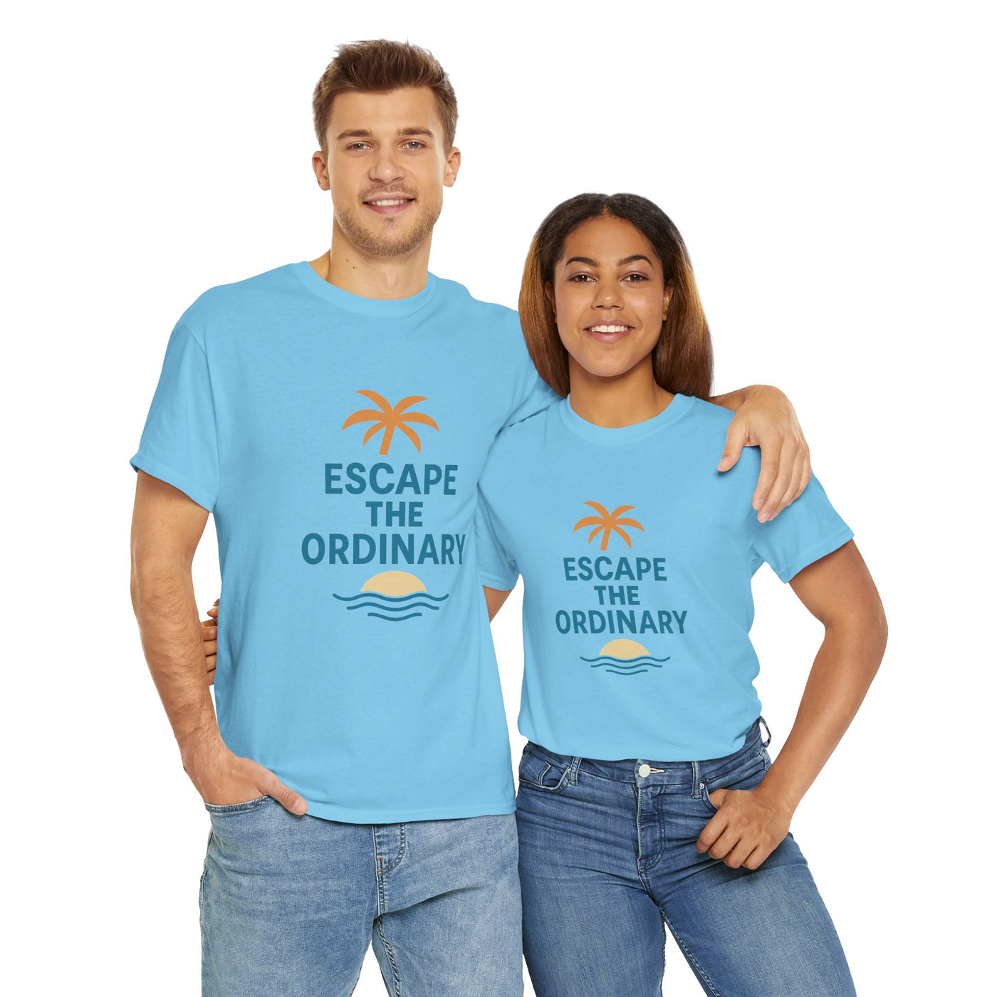 Escape the Ordinary T-Shirt – Tropical Palm Tree Shirt – Adventure Travel Unisex Tee – Summer Beach Shirt – Motivational Graphic Tee