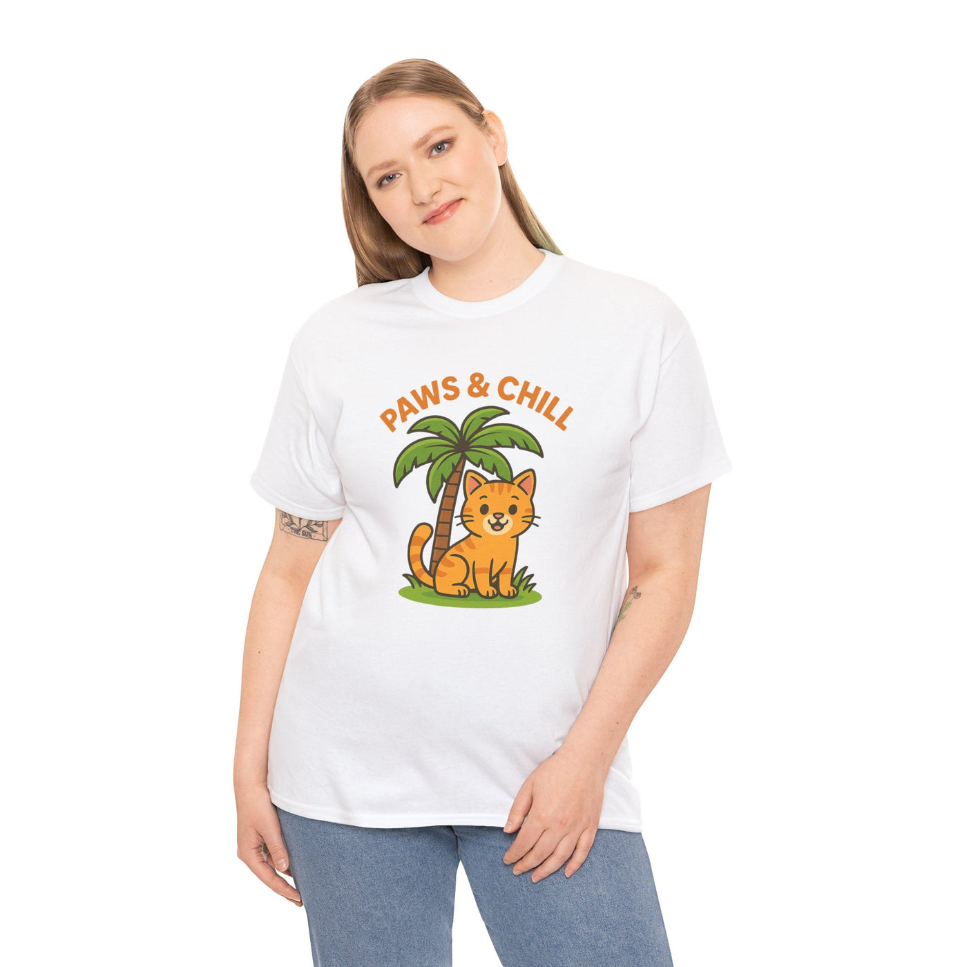 Paws & Chill Funny Cat T-Shirt – Cute Unisex Cat Lover Tee