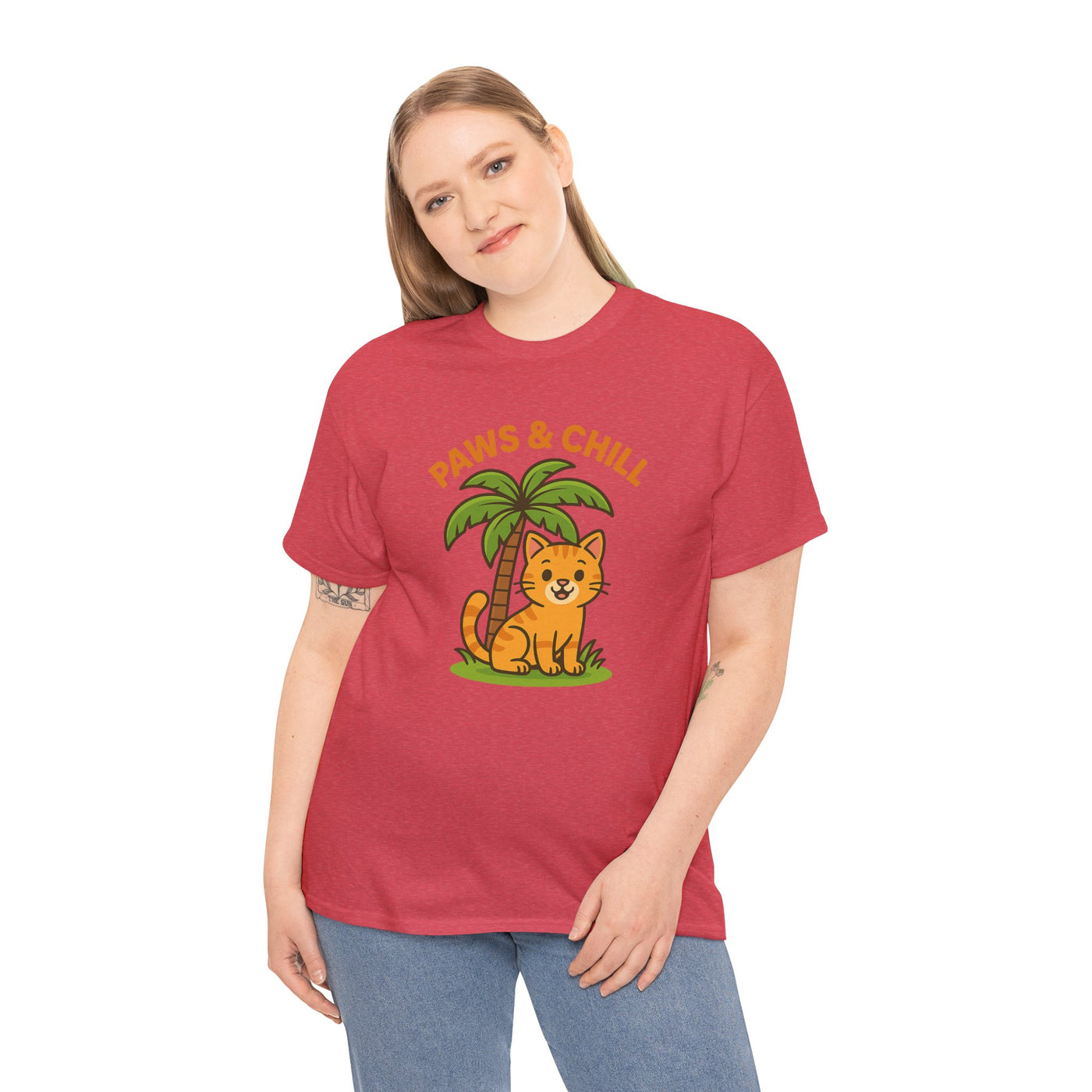 Paws & Chill Funny Cat T-Shirt – Cute Unisex Cat Lover Tee