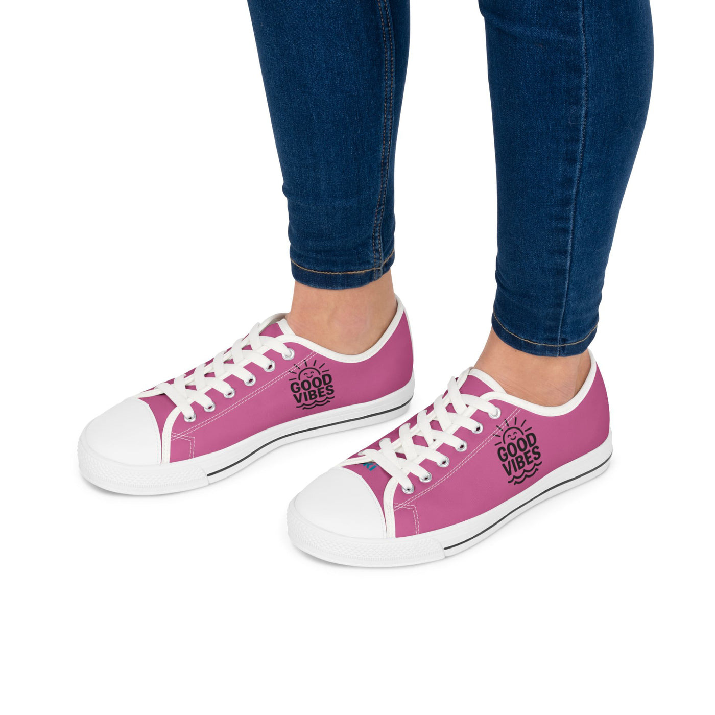 Good Vibes Women's Low Top Sneakers | Stylish Canvas Shoes | Casual Footwear | Gifts for Her | Summer Vibes | Festival Ready