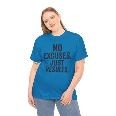 Motivational Unisex Heavy Cotton Tee - No Excuses Just Results, Fitness Shirt, Workout Apparel, Inspirational Top, Gift for Athletes, [...]