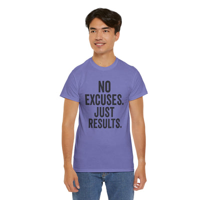 Motivational Unisex Heavy Cotton Tee - No Excuses Just Results, Fitness Shirt, Workout Apparel, Inspirational Top, Gift for Athletes, [...]