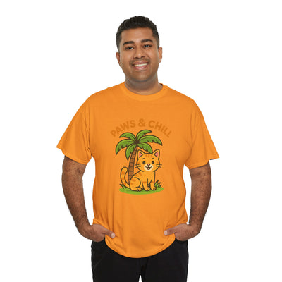 Paws & Chill Funny Cat T-Shirt – Cute Unisex Cat Lover Tee
