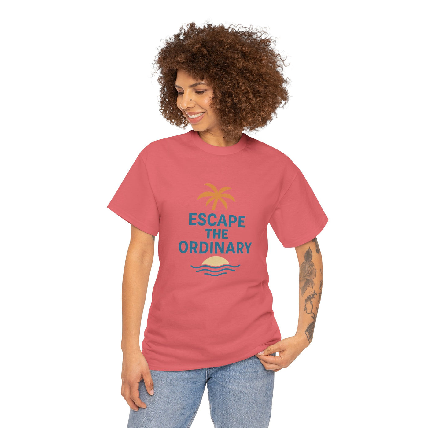 Escape the Ordinary T-Shirt – Tropical Palm Tree Shirt – Adventure Travel Unisex Tee – Summer Beach Shirt – Motivational Graphic Tee