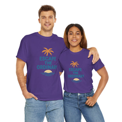 Escape the Ordinary T-Shirt – Tropical Palm Tree Shirt – Adventure Travel Unisex Tee – Summer Beach Shirt – Motivational Graphic Tee