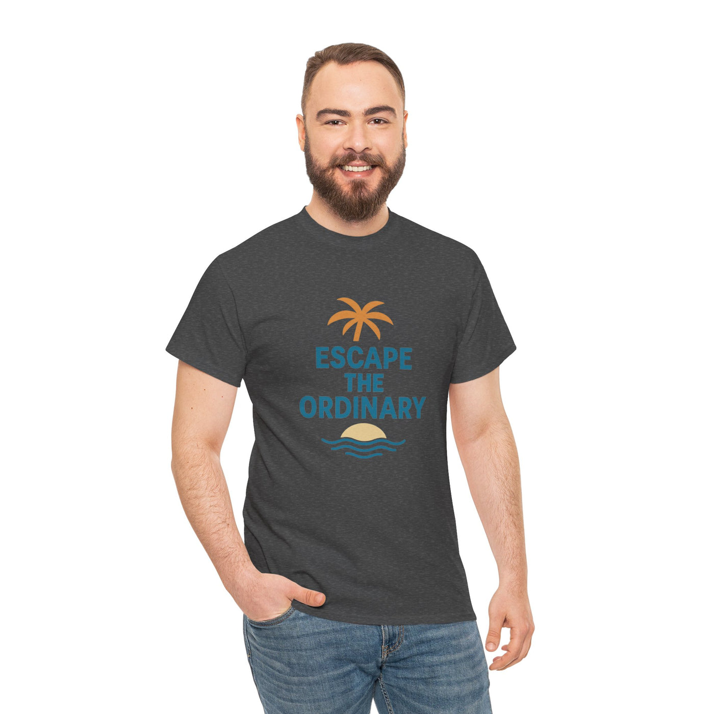 Escape the Ordinary T-Shirt – Tropical Palm Tree Shirt – Adventure Travel Unisex Tee – Summer Beach Shirt – Motivational Graphic Tee
