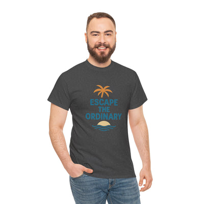 Escape the Ordinary T-Shirt – Tropical Palm Tree Shirt – Adventure Travel Unisex Tee – Summer Beach Shirt – Motivational Graphic Tee