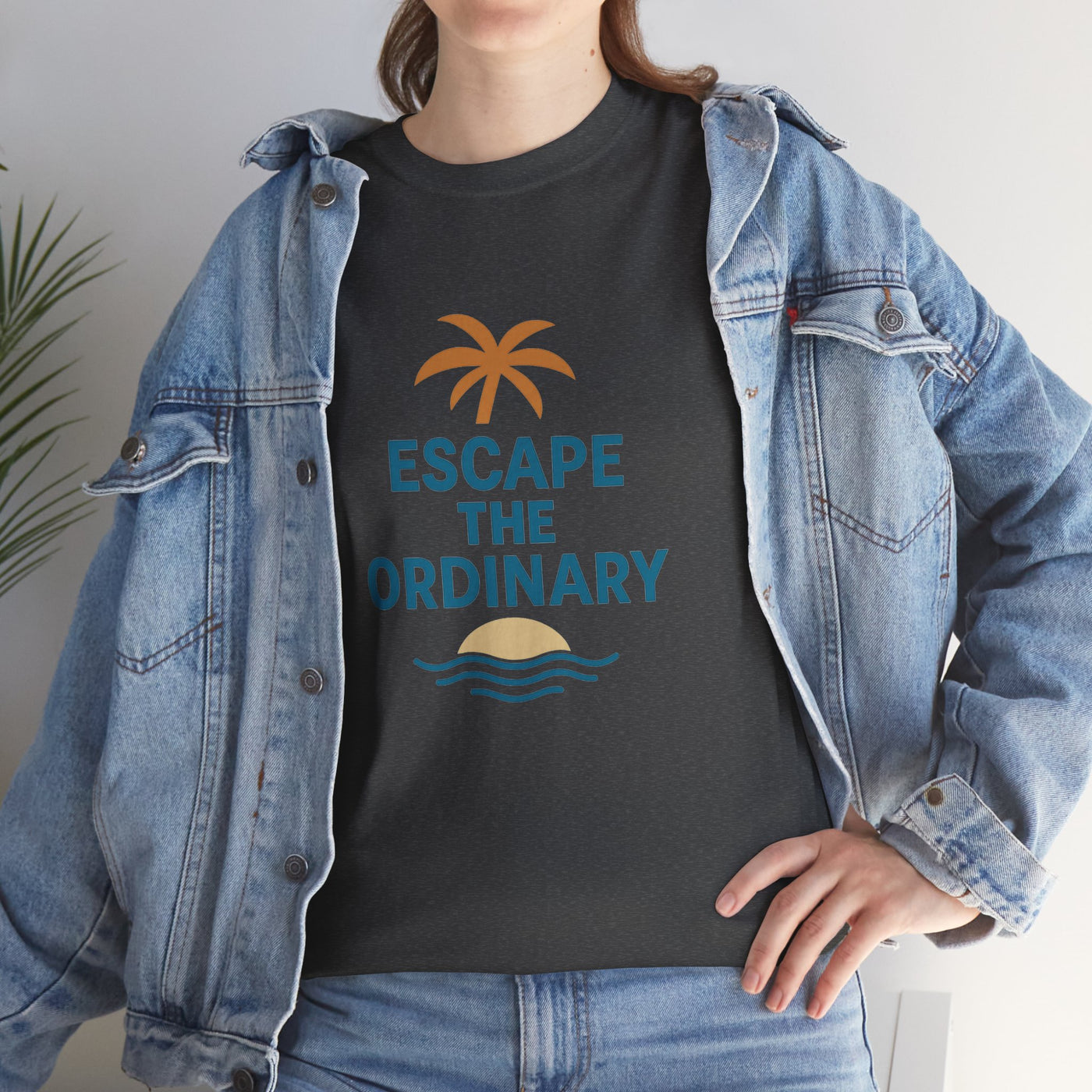 Escape the Ordinary T-Shirt – Tropical Palm Tree Shirt – Adventure Travel Unisex Tee – Summer Beach Shirt – Motivational Graphic Tee