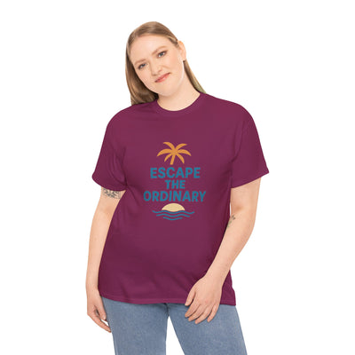 Escape the Ordinary T-Shirt – Tropical Palm Tree Shirt – Adventure Travel Unisex Tee – Summer Beach Shirt – Motivational Graphic Tee