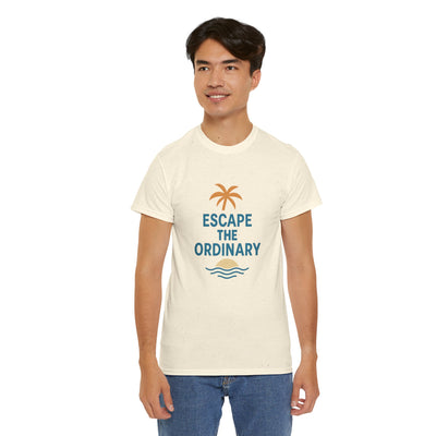 Escape the Ordinary T-Shirt – Tropical Palm Tree Shirt – Adventure Travel Unisex Tee – Summer Beach Shirt – Motivational Graphic Tee