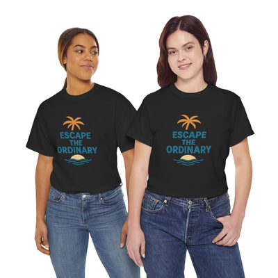Escape the Ordinary T-Shirt – Tropical Palm Tree Shirt – Adventure Travel Unisex Tee – Summer Beach Shirt – Motivational Graphic Tee