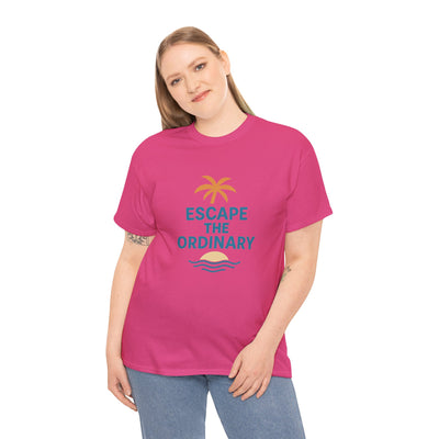 Escape the Ordinary T-Shirt – Tropical Palm Tree Shirt – Adventure Travel Unisex Tee – Summer Beach Shirt – Motivational Graphic Tee