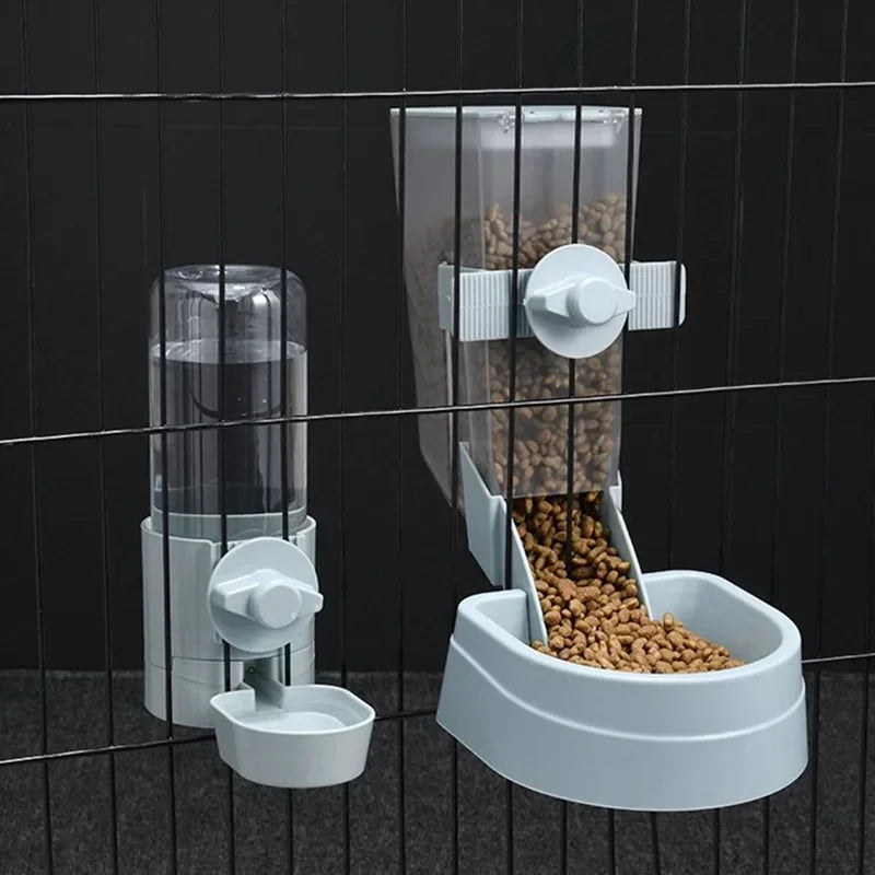 pet feeder with water bottle